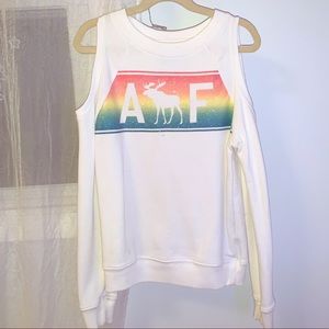 White Off-Shoulder Abercrombie Kids Top